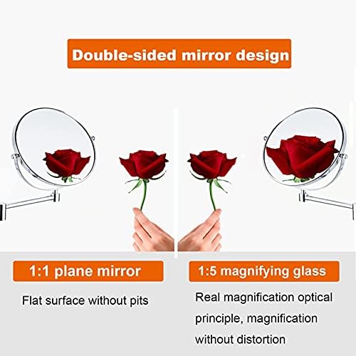 DEIHGE Magnification Wall Mounted Makeup Mirror - Double Sided 360 Swivel Foldable