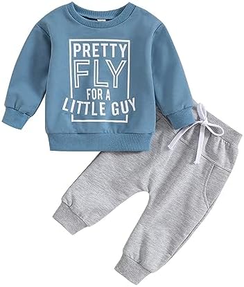 Toddler Boys Long Sleeve Letter Print Set 3PCS Toddler Boys Clothes
