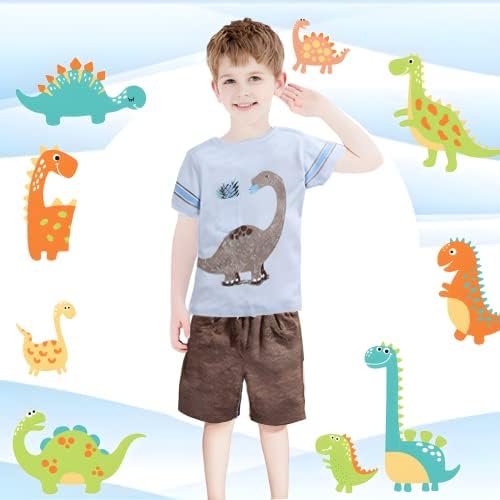 Gorboig Toddler Boys Dinosaur-Sprint Summer Outfits 2-7T