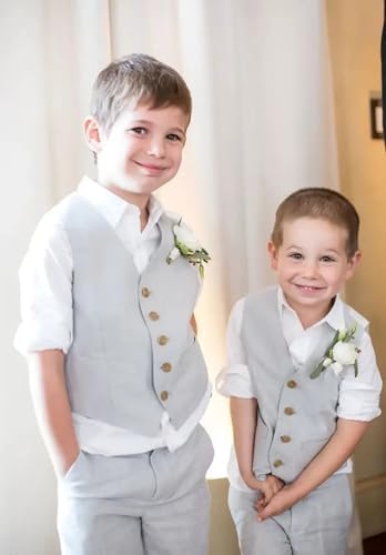 Tesscy Boys Linen Shorts Suit Charming and Comfortable for Summer