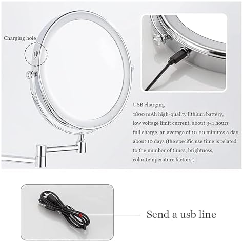Chic Wall-Mounted Makeup Mirror with LED Light