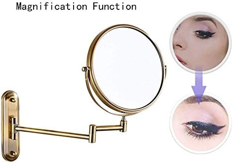 Wall-Mounted Makeup Mirror with 360-Degree Swivel