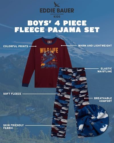 Eddie Bauer Boys Pajama Set - Cozy Fleece Graphic Pajamas