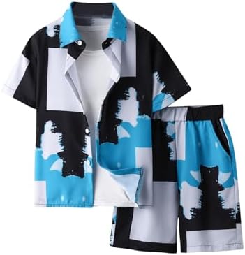 WDIRARA Boy 2 Piece Color Block Outfit