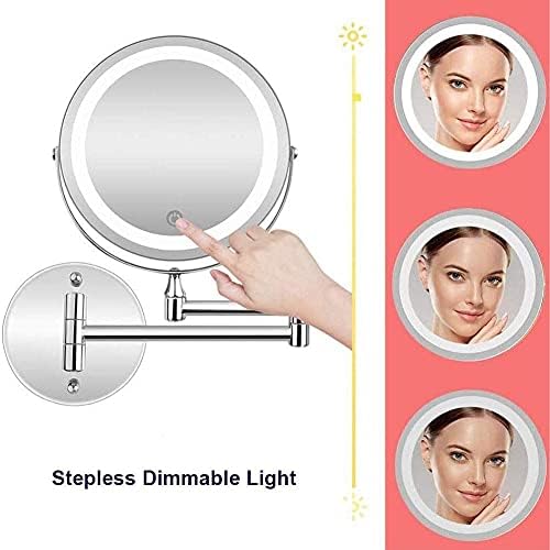 FUDGIO 7-inch Makeup Mirror with 10x Magnification 360-Degree Swivel Rotation