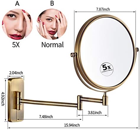 Wall-Mounted Makeup Mirror with Swivel Design