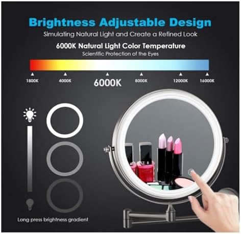 Chic Wall-Mounted Makeup Mirror with LED Light