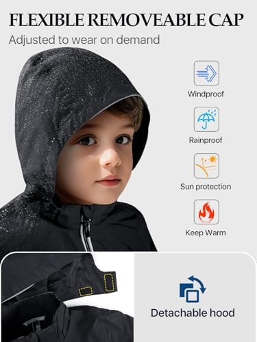 PAMLULU Boys Girls Kids Softshell Jacket With Hood