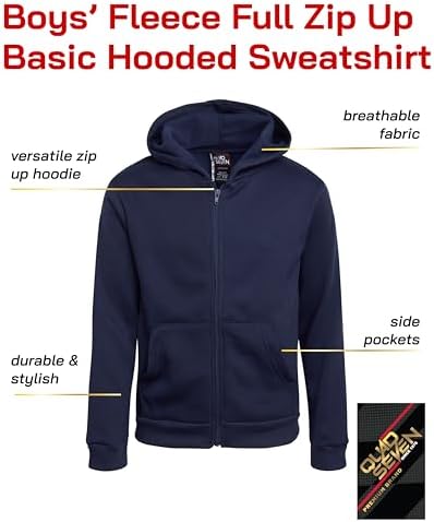 Quad Seven Boys Sweatshirt 2 Pack Fleece Hoodie Full Zip
