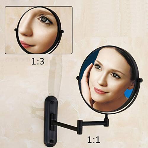 LCARY Two-Sided Wall Mounted Makeup Mirror 3X Magnification 360Swivel Extendable Black