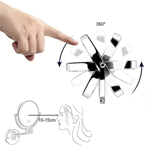 Compact 10X Makeup Mirror with Built-in Lights and Swivel Design