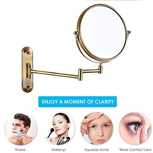 Wall-Mounted Makeup Mirror with 360-Degree Swivel