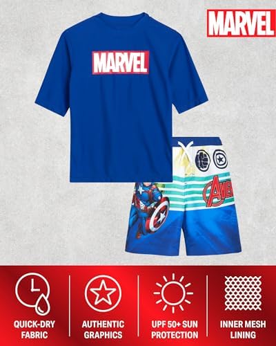 Marvel Avengers Boys Rash Guard Set