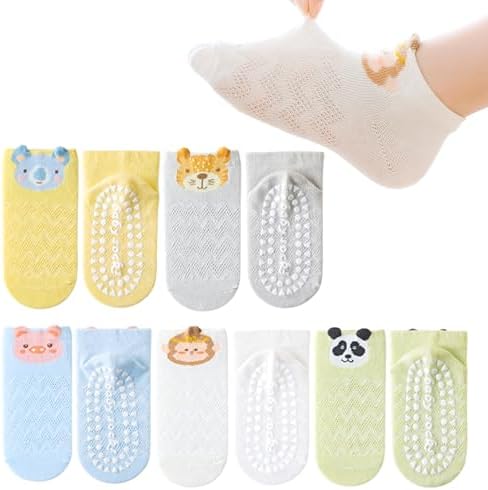 5-Piece Non-Slip Animal Socks for Kids