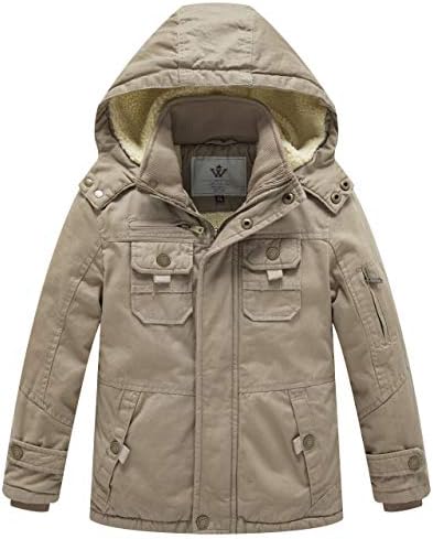 WenVen Boys Winter Sherpa JacketThick Insulation and Style