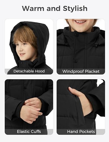 WANTDO Boys Waterproof Puffer Jacket with Hood - Stay warm dry all season long