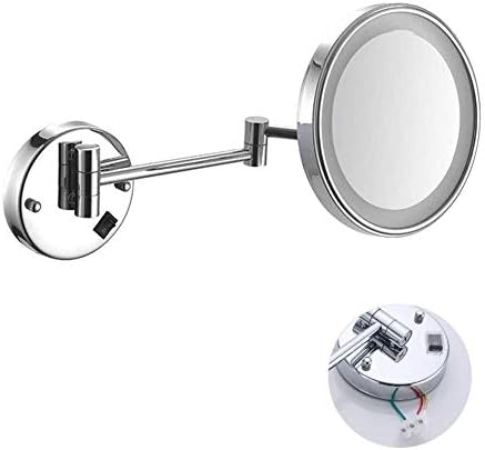 LCARY Makeup Mirror with 3X Magnification Extendable Chromed Wall-Mounted