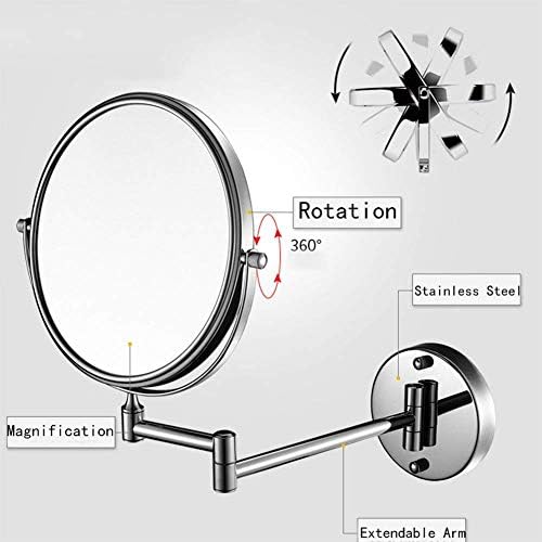 LCARY Wall Mirror with 360 Degree Swivel and Extendable Arm