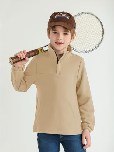 Warm Stylish Boys Fleece Mock Neck Pullover