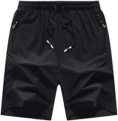 Boys Quick Dry Athletic Running Shorts with Zipper Pockets