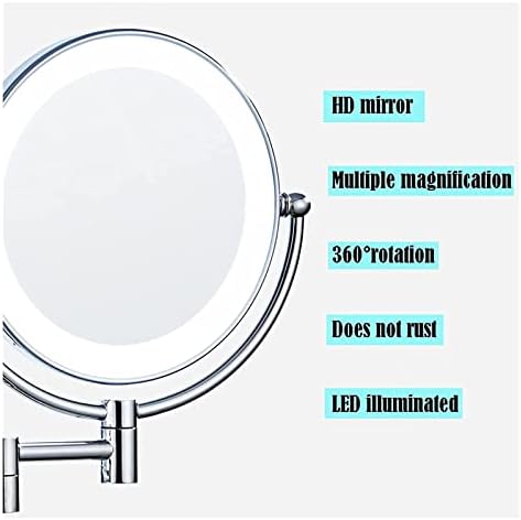Magnifying Wall Mirror with LCD Lights