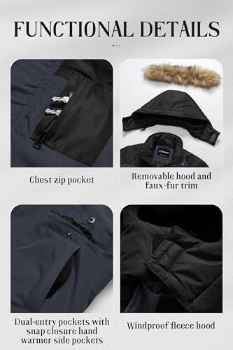 Chrisuno Kids Med-length Parka Winter Jacket waterproof insulating and stylish