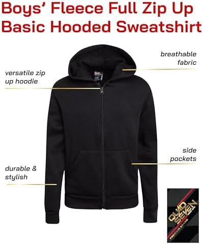 Quad Seven Boys Cozy Fleece Zip Up sweatshirt 2 pack