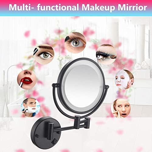 Compact 10X Makeup Mirror with Built-in Lights and Swivel Design