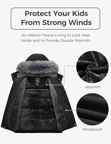 Wantdo Boys Winter Jacket waterproof puffer