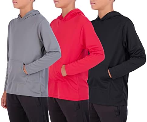 Real Essentials 3 Pack Youth Mesh Hoodie for Boys and Girls
