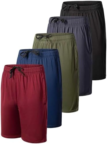 Real Essentials 5-Pack Youth Dry Fit Basketball Shorts