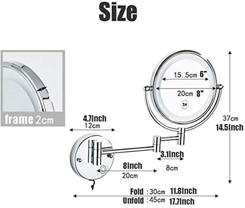 FUDGIO Makeup Mirror Extendable 360 Rotation Perfect for Beauty