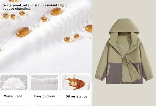 Boys Waterproof Raincoat Hooded Jacket Lightweight Windbreaker