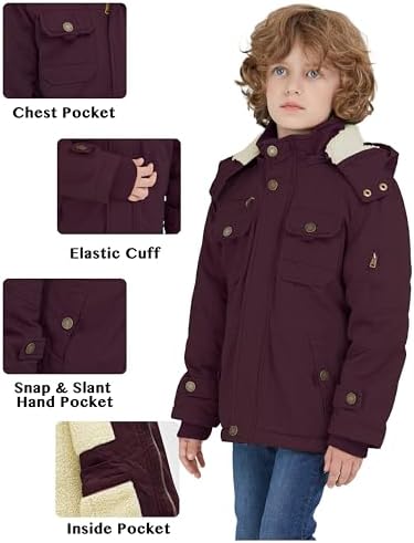 WenVen Boys Winter Sherpa jacket - Warm Insulated