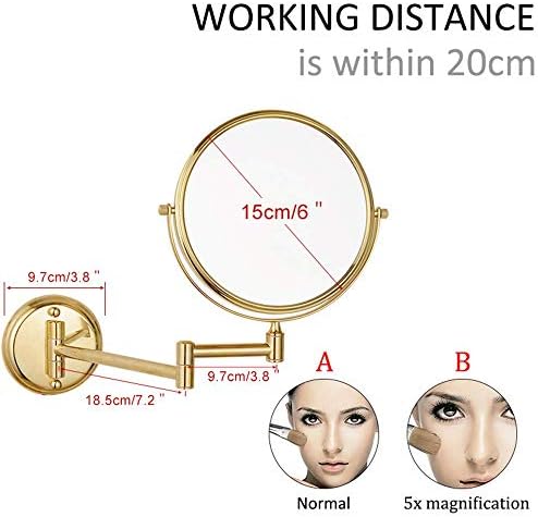 Wall-Mounted Adjustable Makeup Mirror 8-inch