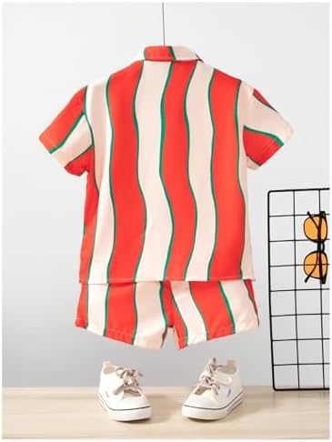 Perfect Boys 2-Piece Outfit Casual Striped Button Down Set