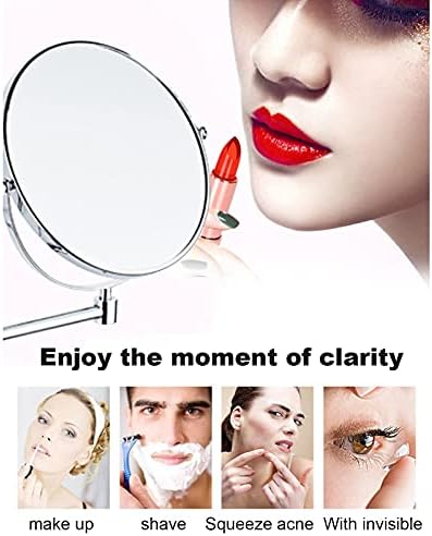 DEIHGE Magnification Wall Mounted Makeup Mirror - Double Sided 360 Swivel Foldable