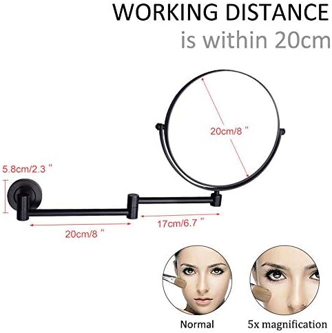 Sturdy Adjustable 8-Inch Wall-Mounted Makeup Mirror