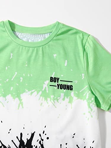 Floerns Boys Reflective Short Sleeve Tee and Track Shorts Set