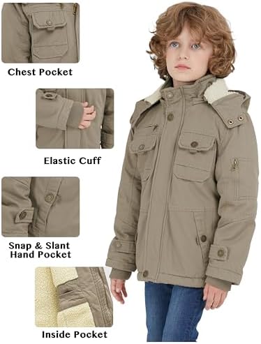WenVen Boys Winter Sherpa JacketThick Insulation and Style