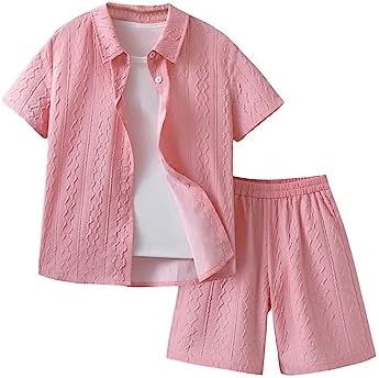 Verdusa Boys 2 Piece Linen Outfit Short Sets
