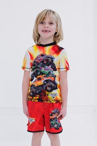 Monster Jam UPF 50 Toddler Boys Swim Outfit Set