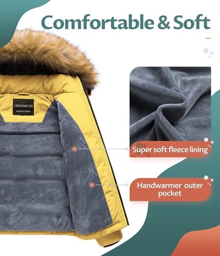 STAY DRY WARM - CREATMO USBoys Water-Resistant Winter Fleece Coats