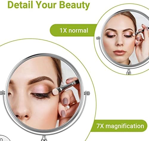Magnifying Double-Sided Wall-Mounted Mirror w 7X-8X Magnification