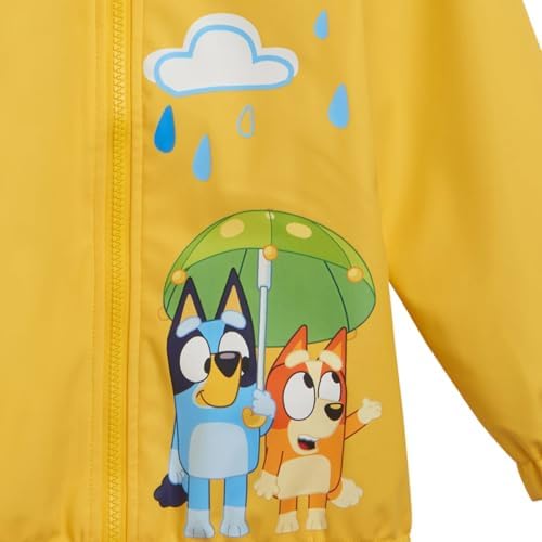Bluey Yellow Rain Jacket toddler 2T-7-8