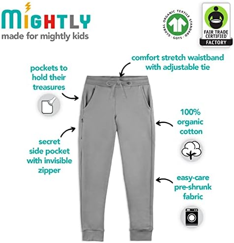 Mightly Boys and Girls Organic Cotton Sweatpants Joggers