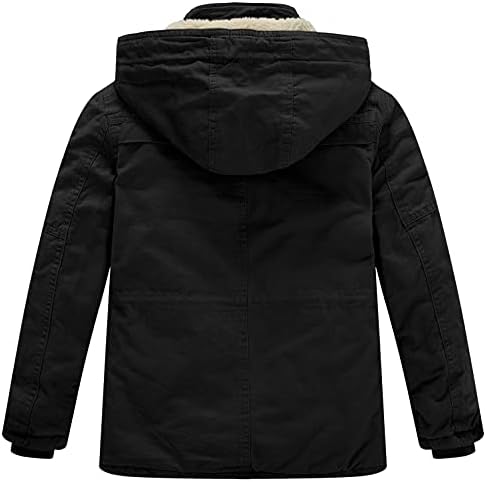 WenVen Boys Winter Thicken Cotton Coat with Sherpa Lining