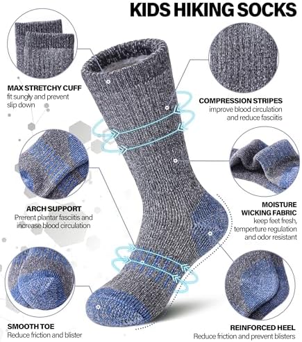 DOSKONI Kids Thermal Wool Socks