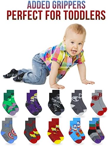 Marvel Spiderman Grip Socks Toddler Boys Back-to-School and Winter