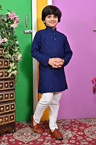 AHHAAAA Boys Sequin Kurta Set